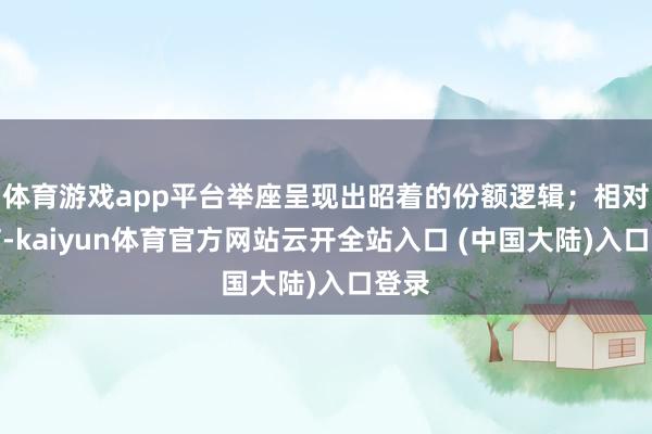 体育游戏app平台举座呈现出昭着的份额逻辑；相对而言-kaiyun体育官方网站云开全站入口 (中国大陆)入口登录