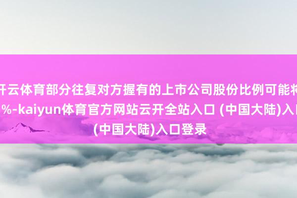 开云体育部分往复对方握有的上市公司股份比例可能将培植 5%-kaiyun体育官方网站云开全站入口 (中国大陆)入口登录